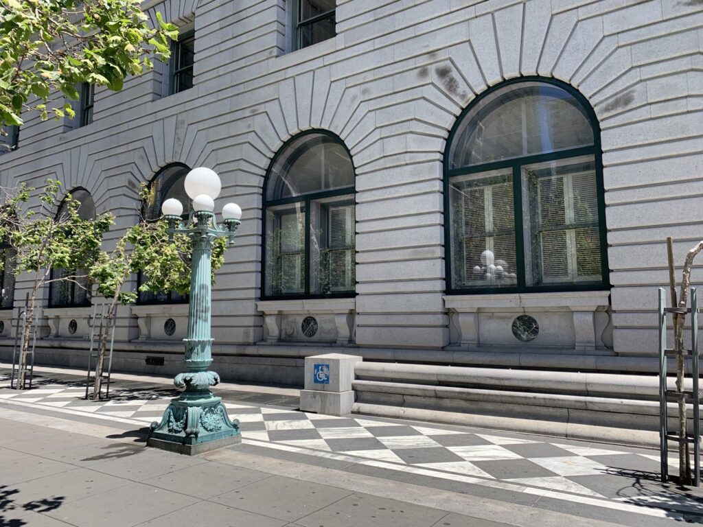 A photo of government building windows protected by Riot Glass